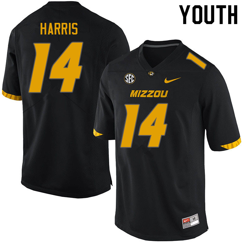 Youth #14 BJ Harris Missouri Tigers College Football Jerseys Sale-Black